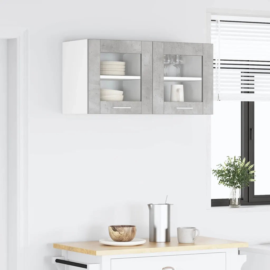 Armadio pensile | Mobile da Cucina Riga 2 pz Grigio cemento 40 x 31 x 40 cm