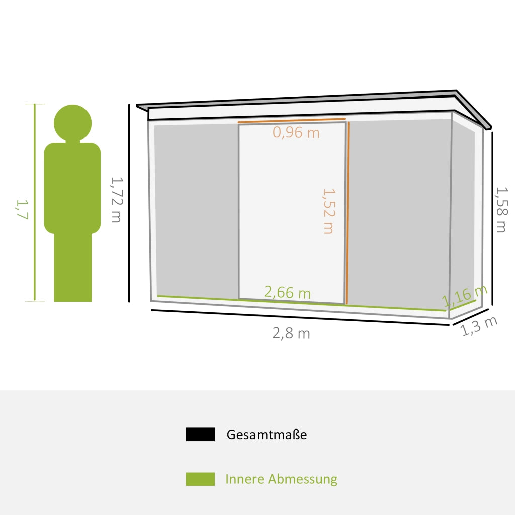 CASA DA GIARDINO 3,2 m² in acciaio verde chiaro