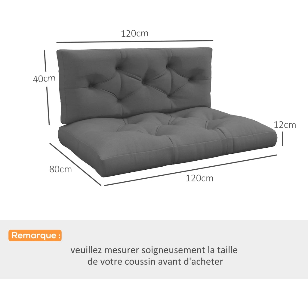 Cuscini per Divano ¨C zephmum ¨C Grigio 120x80x12 cm