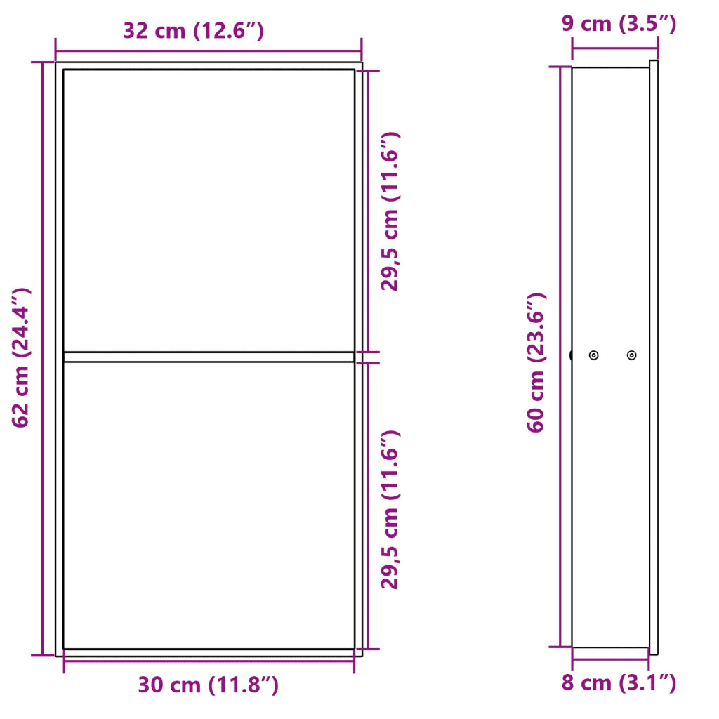 Nicchia per Doccia Oro Spazzolato 32x62x9cm in Acciaio Inox 4005133