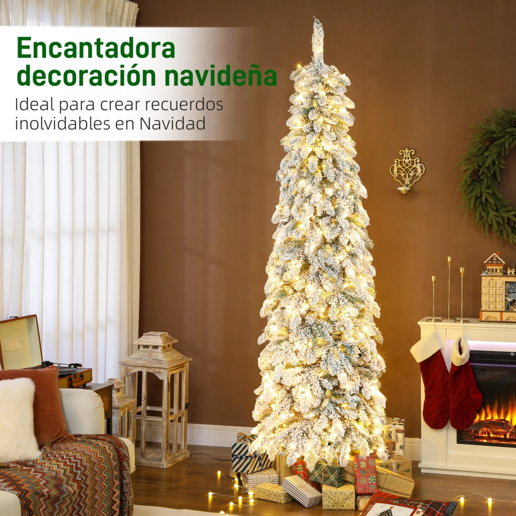 Albero di Natale Slim 225 cm ¨C Xylo ¨C LED Bicolore 11 Modi Timer 800 Rami Verde