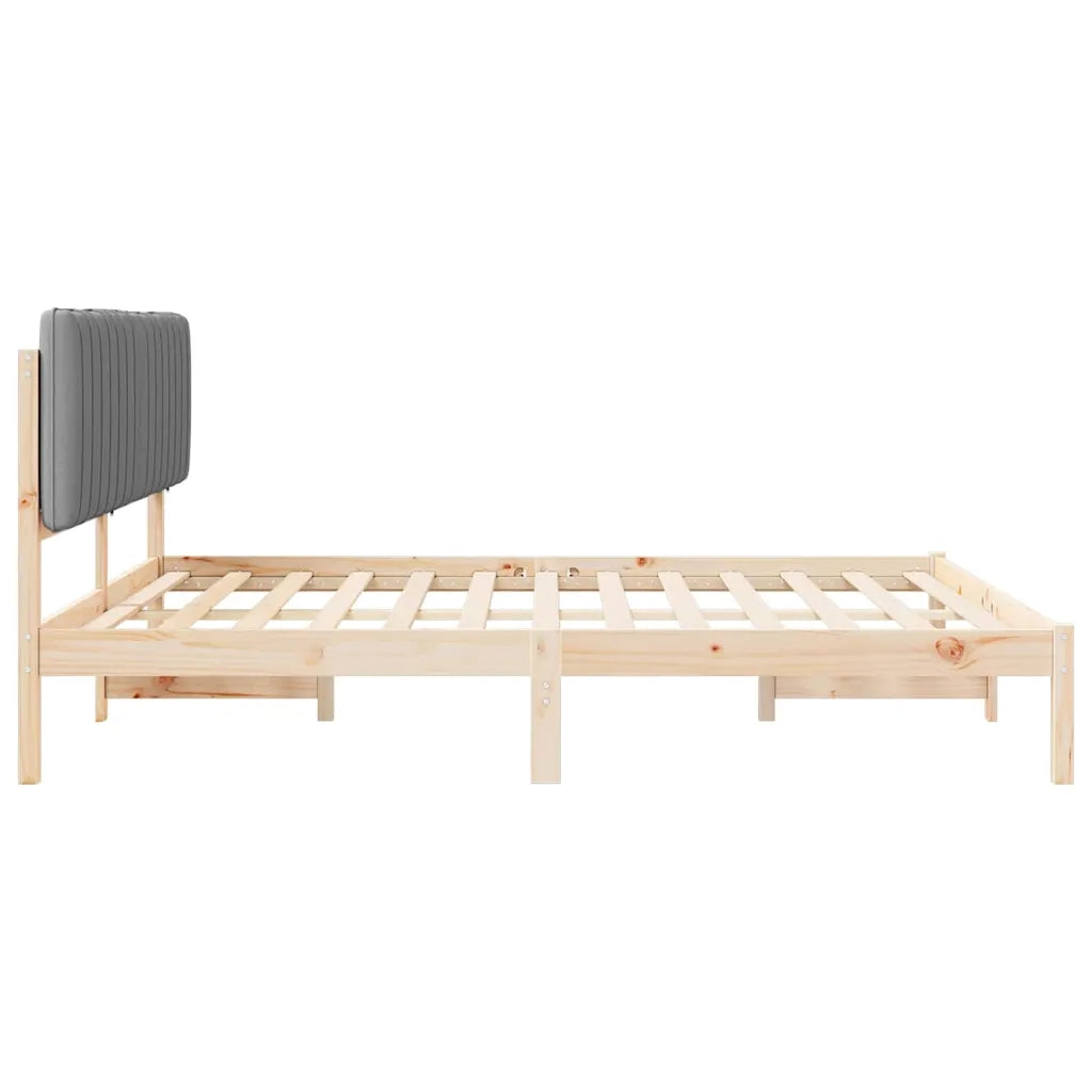Letto con Testiera Rivestita-Struttura Letto con Testiera Grigio chiaro 180 x 200 cm 559748