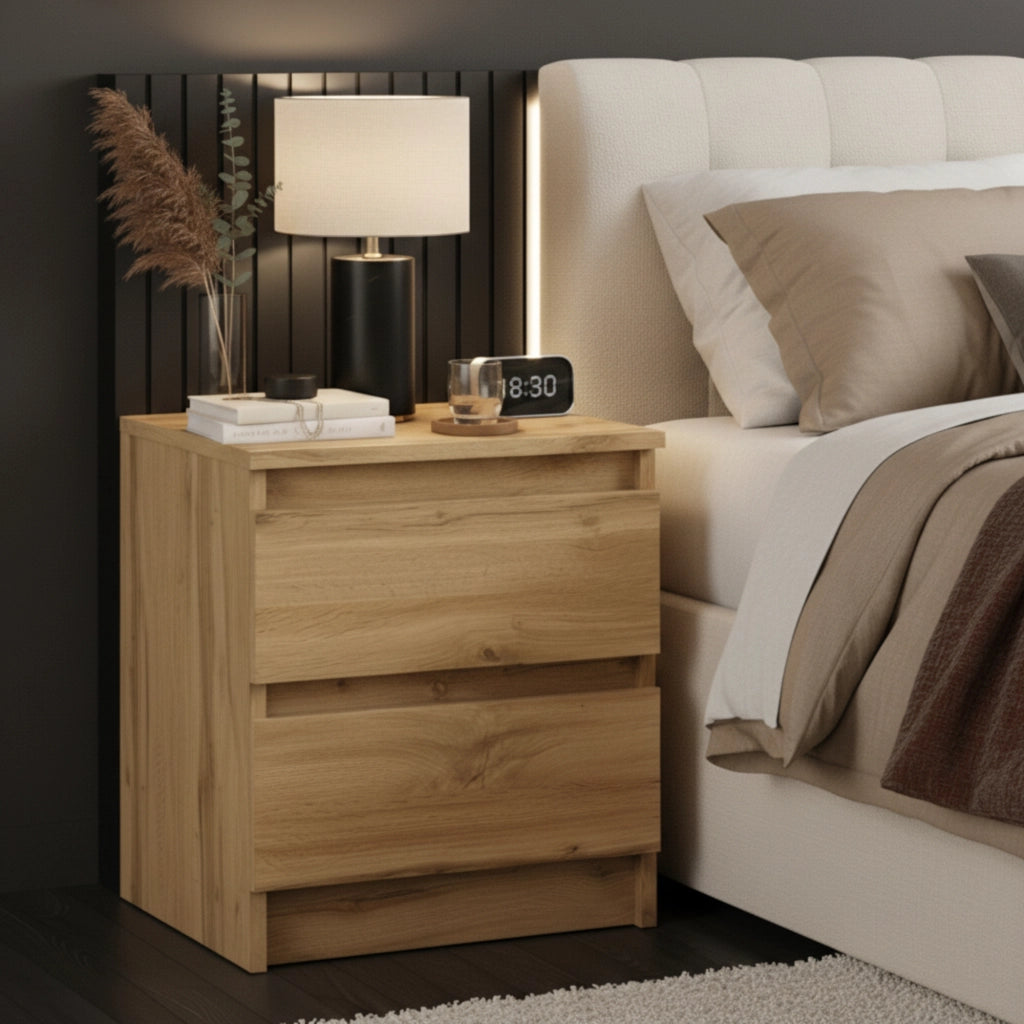 Commode SOLA - Rovere Wotan - 2 Cassetti - Larghezza 40 cm, Altezza 50 cm, Profondit? 43 cm