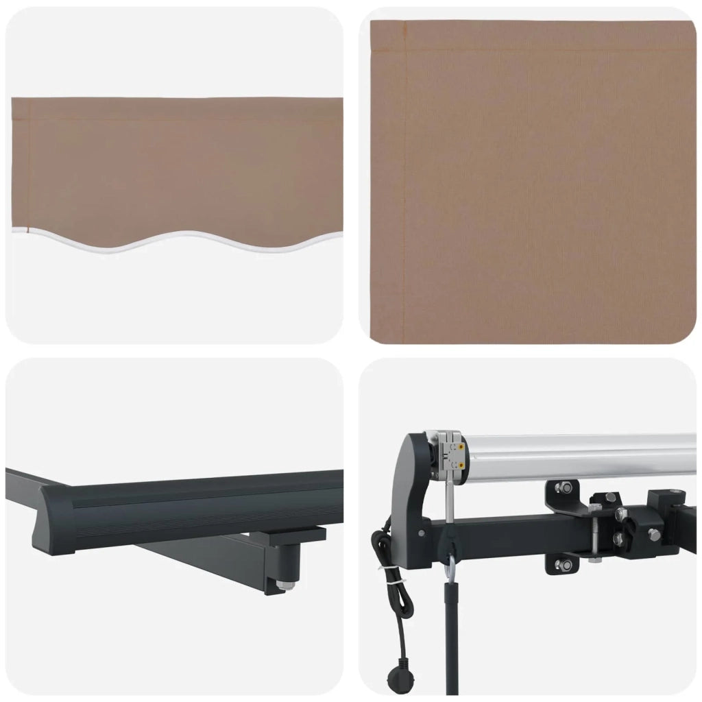 Tenda retrattile Tortora 3,5 x 2 m Tessuto 3425759