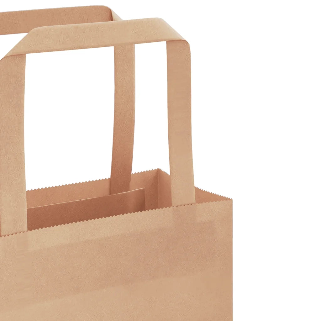 Sacchetti di Carta 250 pz con Manici Marrone 26x17x25 cm 4101815