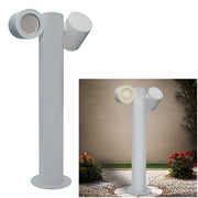 Lampione da giardino doppio LED GU10 lampioncino impermeabile diffusore orientabile luce viale cortile bianco 44cm