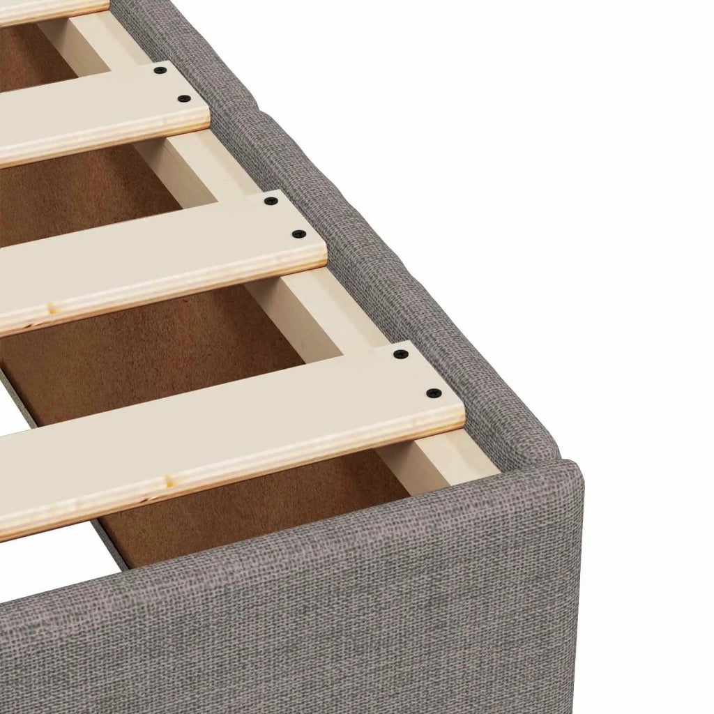 Letto Box Spring LED con Materasso Tortora 120 x 190 cm Tessuto 3455560