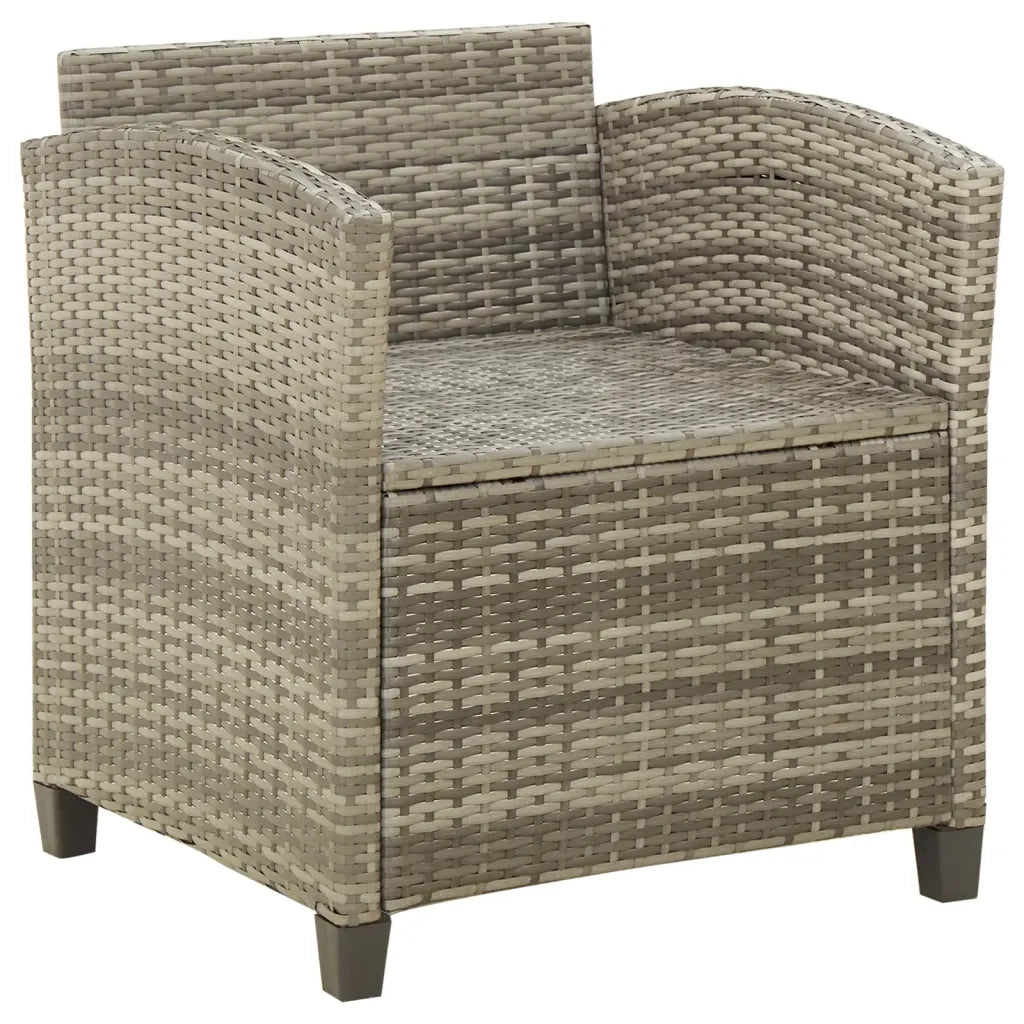 Sedia da Giardino con Cuscini in Polyrattan Grigio 316872