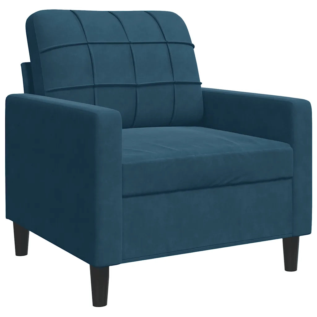 Set di Divani 4 pz con Cuscini e Rinforzi Blu in Velluto 3278470