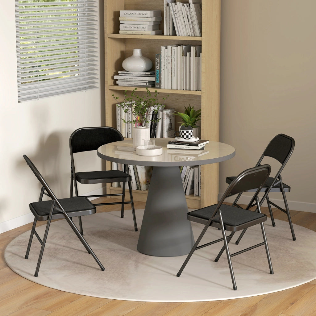 Set 4 Sedie Pieghevoli da Pranzo ¨C Xylo ¨C Struttura Metallo Nero 45x46x78cm