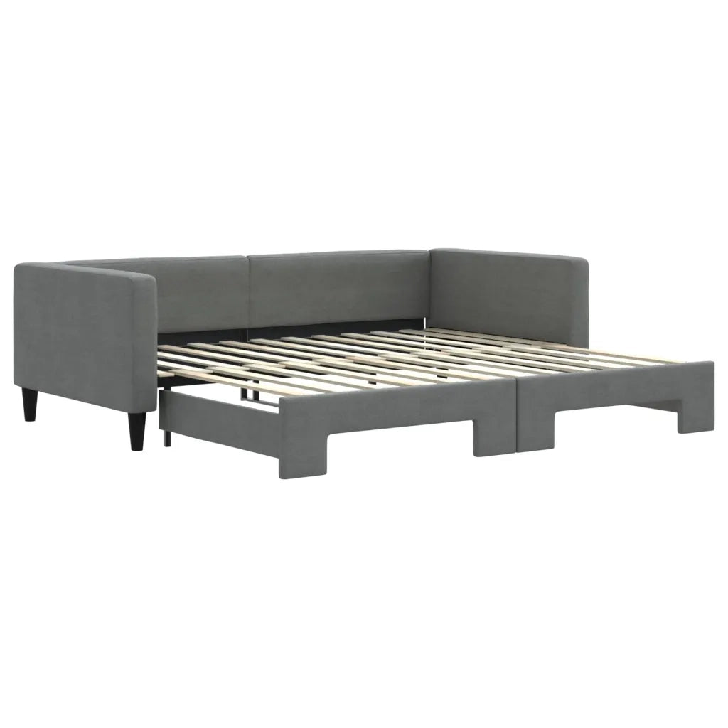 Divano letto | Sof¨¤ letto | Letto singolo Estraibile Grigio Scuro 100x200 Tessuto