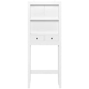 Mensola portaoggetti sopra il WC 60 x 20,5 x 165 cm pratico contenitore 3 moderni ripiani aperti in MDF bianco 20_0017404
