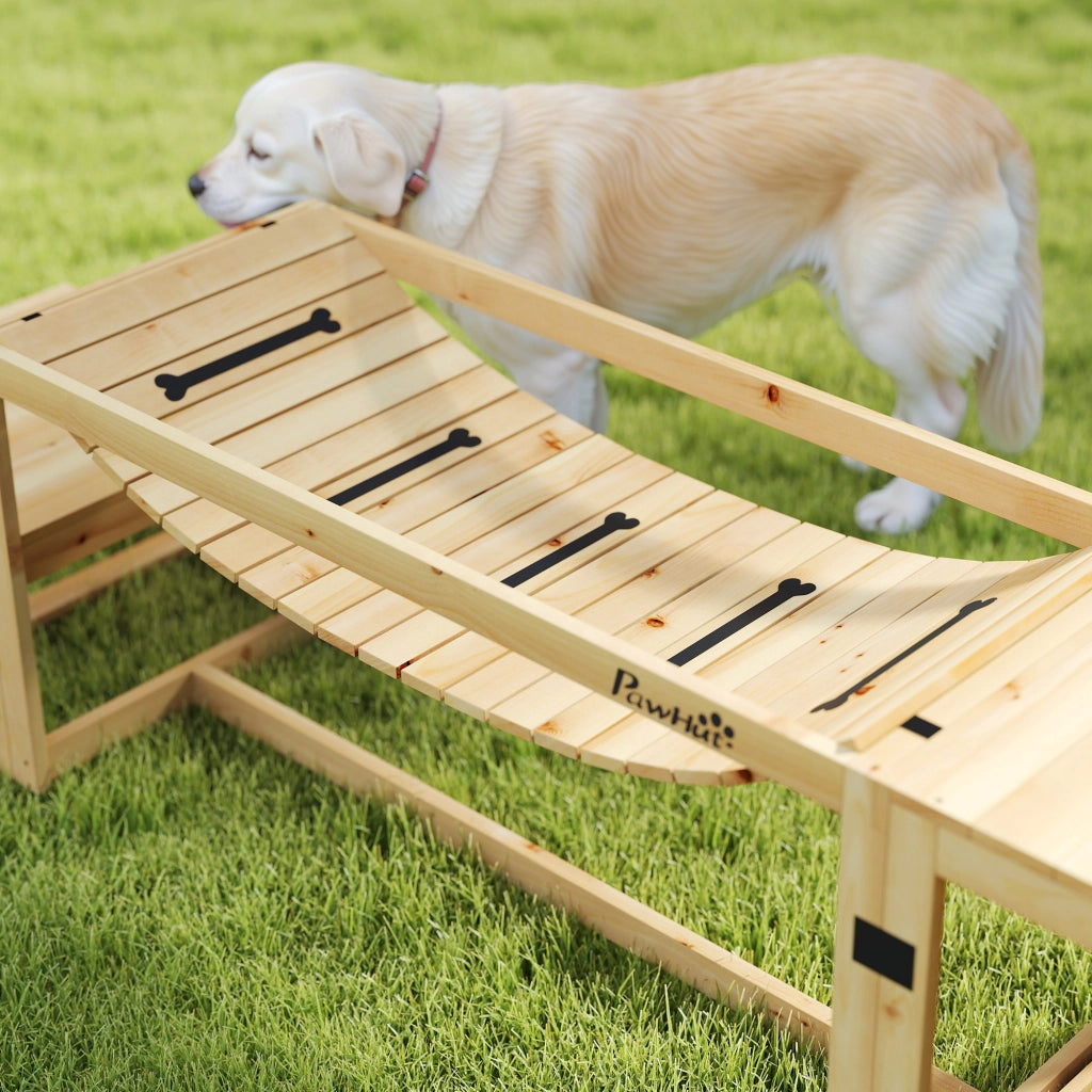 Set di agility per cani, set da 4 pezzi per l'addestramento del cane con ponte, scale, piattaforma, attrezzatura per agility realizzata in legno di