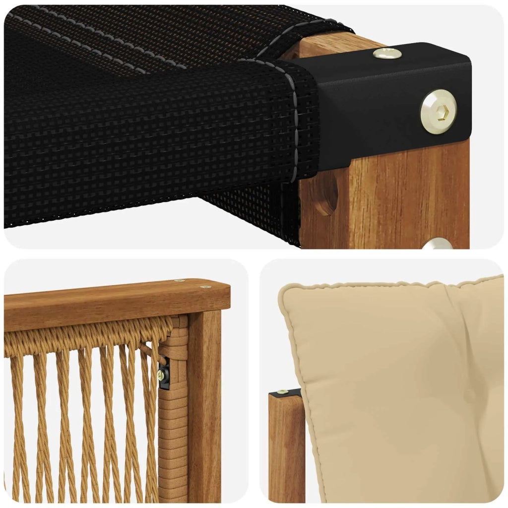 Set di divani da esterno con cuscino 6 pcs Naturale e Beige 3382133
