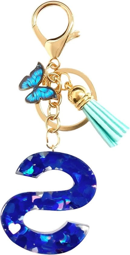 Schiacciante per Chiave Personalizzato con Farfalla - Blu S.