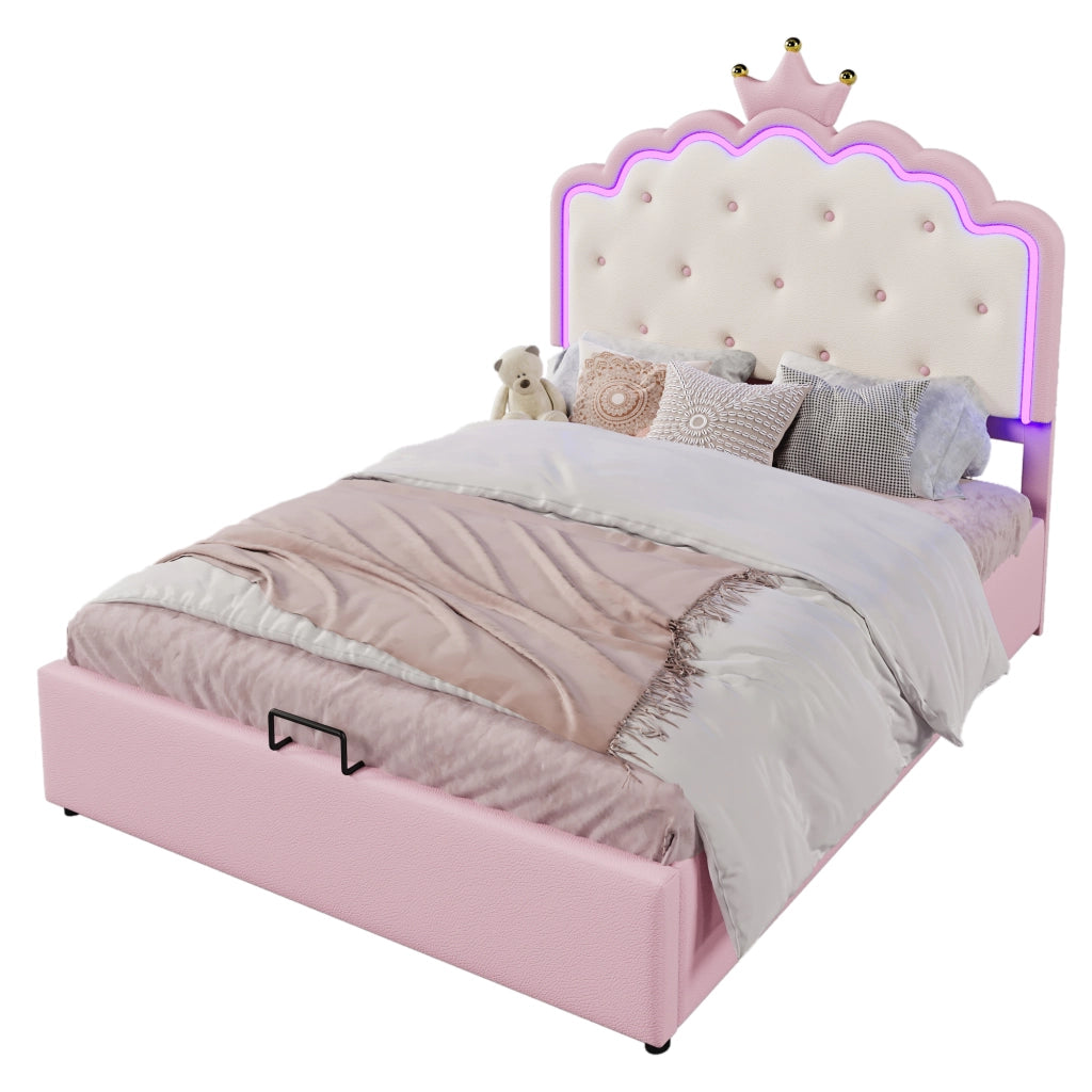 letto imbottito pu rosa 140 x 200 cm