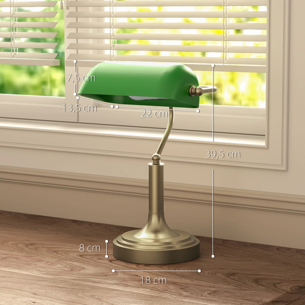 Lampada da Scrivania con Interruttore a Levetta e Paralume Regolabile ¨C zephmum ¨C Verde