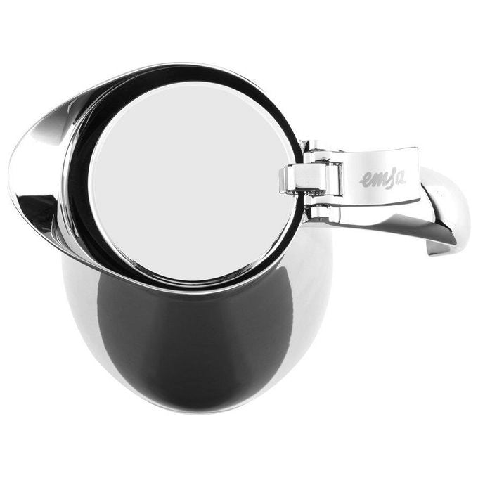 EMSA 502664 Eleganza Thermos e Recipiente Isotermico 1,3 L Acciaio Inox con Doppia Parete Sottovuoto Mantenimento Caldo 12 h Freddo 24 h Lavabile in Lavastoviglie colore Acciaio inox