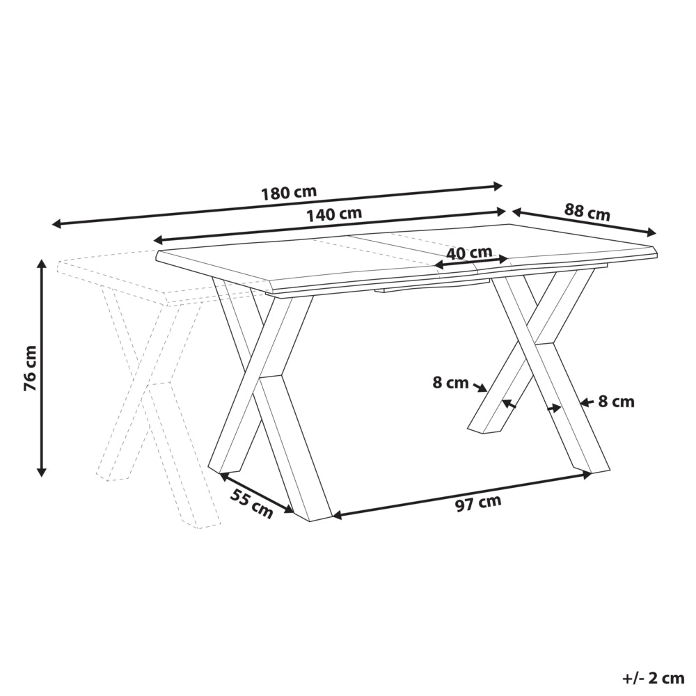 Tavolo allungabile da pranzo in legno scuro MDF 140/180 Tavolo minimalista da 4-6 posti
