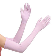 Mouwen UV-protettivi - 53*8cm - palmo adesivo mesh - adatti per donne, guida in auto, bicicletta, lavoro - guanti da aprire con dita - guanti protettivi per esterno - guanti lunghi con protezione solare - guanti lunghi con maniche di gomma