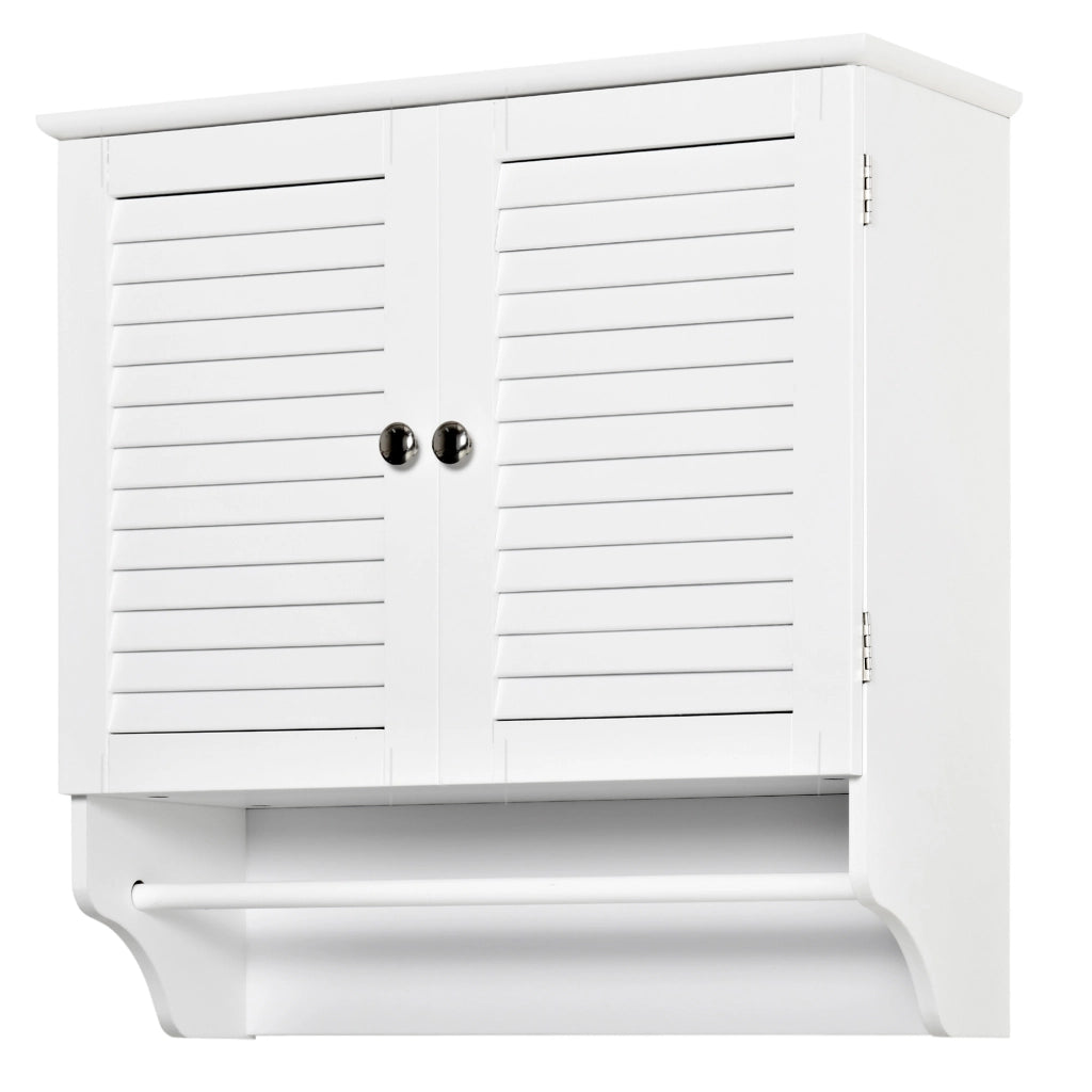 Armadietto da Bagno Sospeso con 2 Ante ¨C zephmum ¨C Bianco 60x23x60 cm