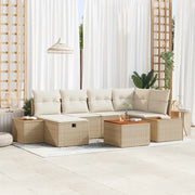 Set Divano da Giardino con cuscino 7 pcs Beige polyrattan 3360970