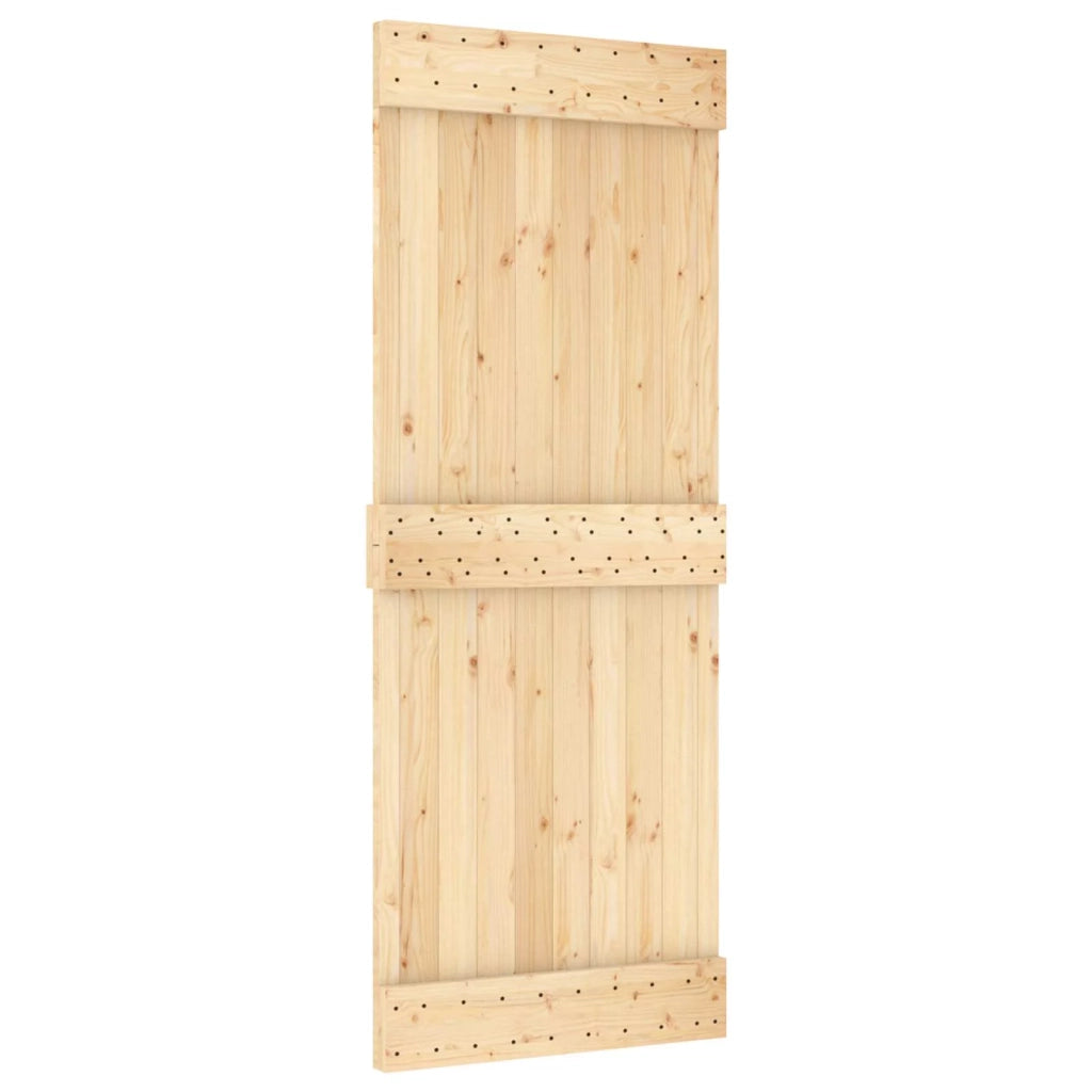 Porta scorrevole NARVIK Naturale e Nero 80 x 210 cm (152,5 cm) 3445252