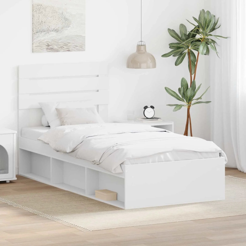Struttura del letto-Giroletto-Rete del Letto Bianco 75 x 190 cm Pino massello 144261