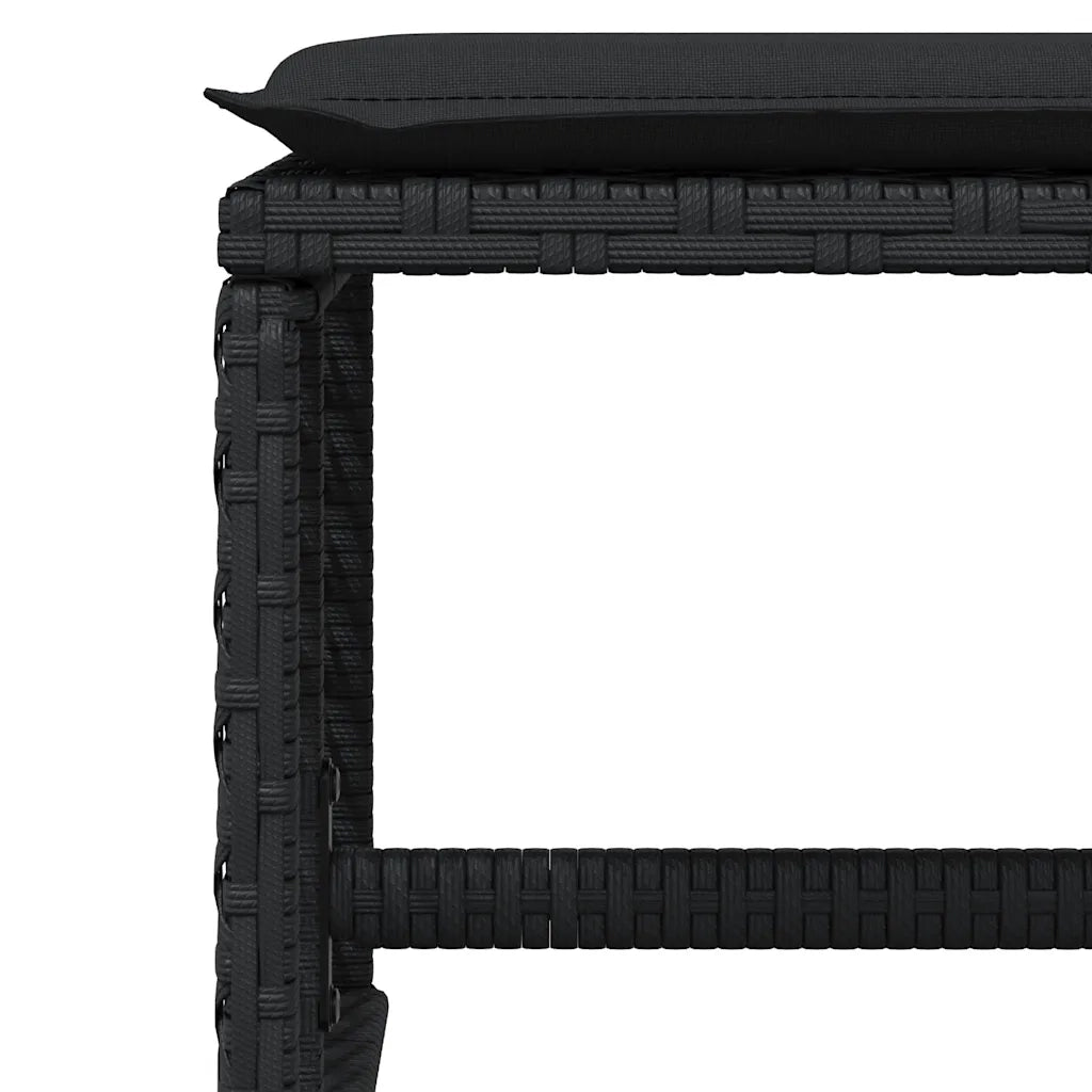 Set da Pranzo da Giardino 13pz con Cuscini Nero in Polyrattan 3210799
