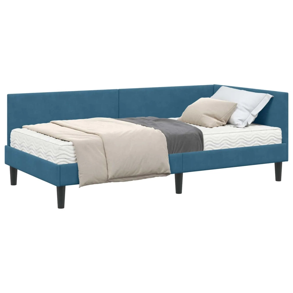 Struttura Letto Angolare con Materasso Altro 2 pcs Blu Velluto 3393767