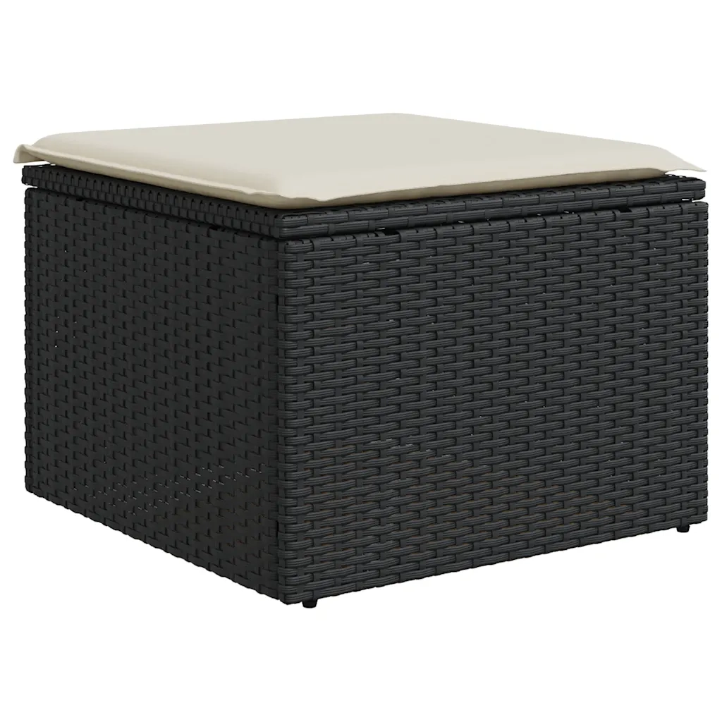 Set Divani da Giardino con Cuscini 8 pz Nero Polyrattan Acacia 3327626