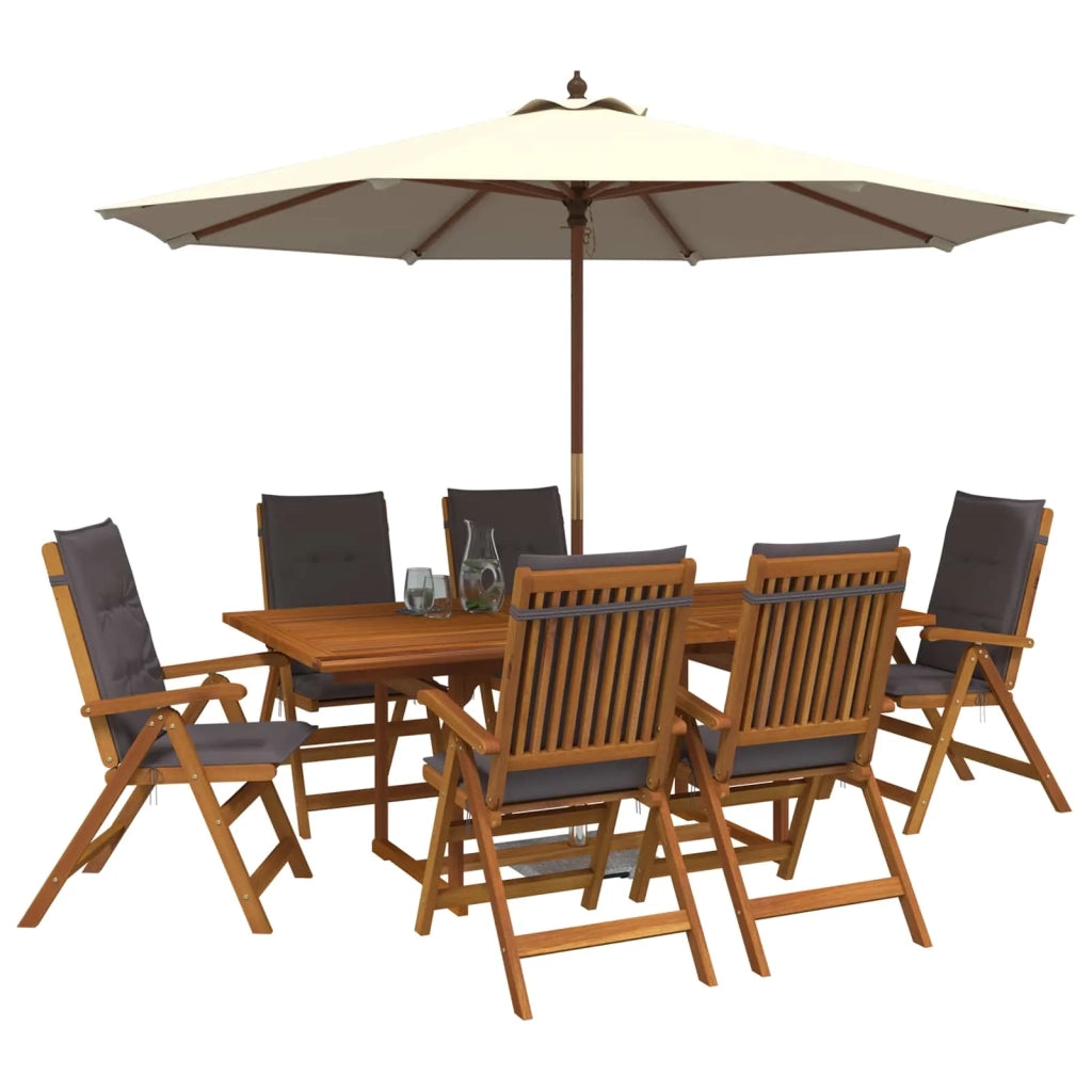 Set da pranzo da esterno con ombrellone 8 pz Antracite 3438536