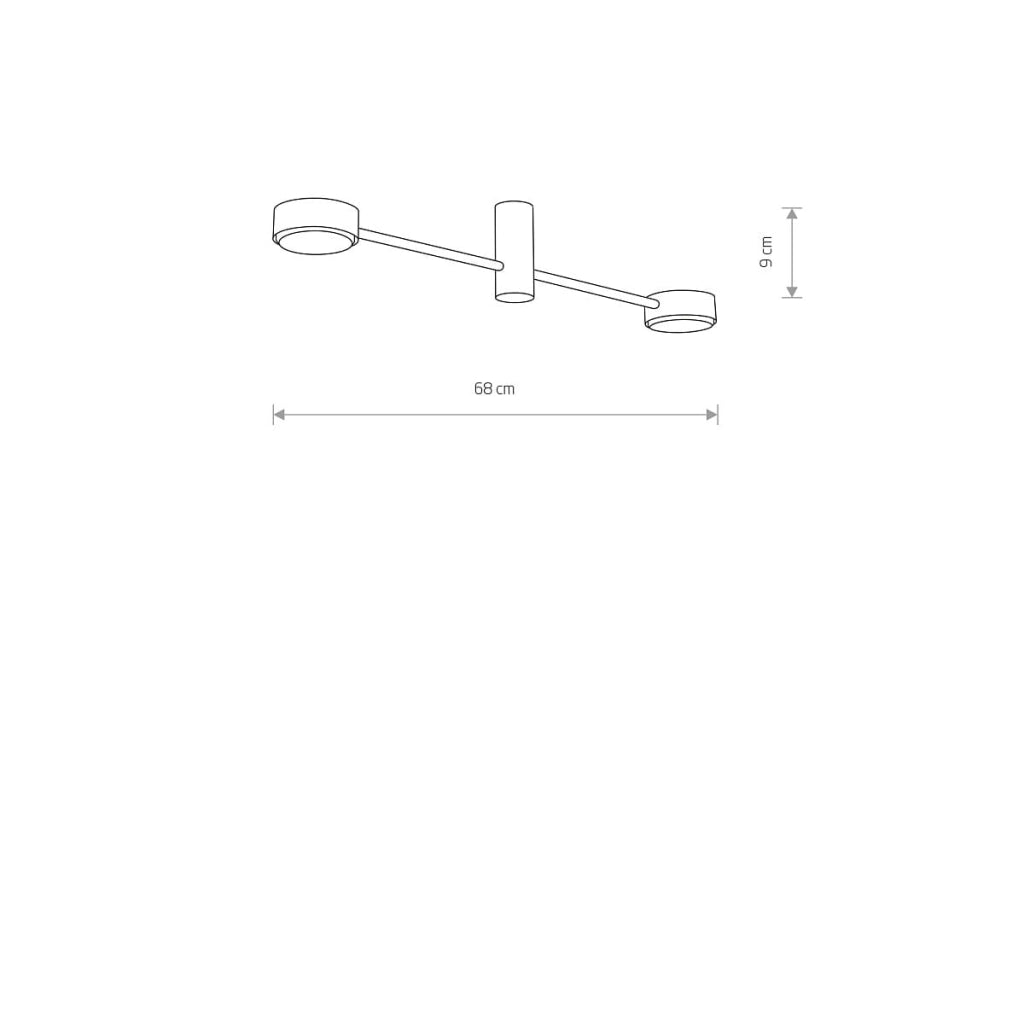 Plafoniera soffitto Nowodvorski Orbit nera metallo 68cm