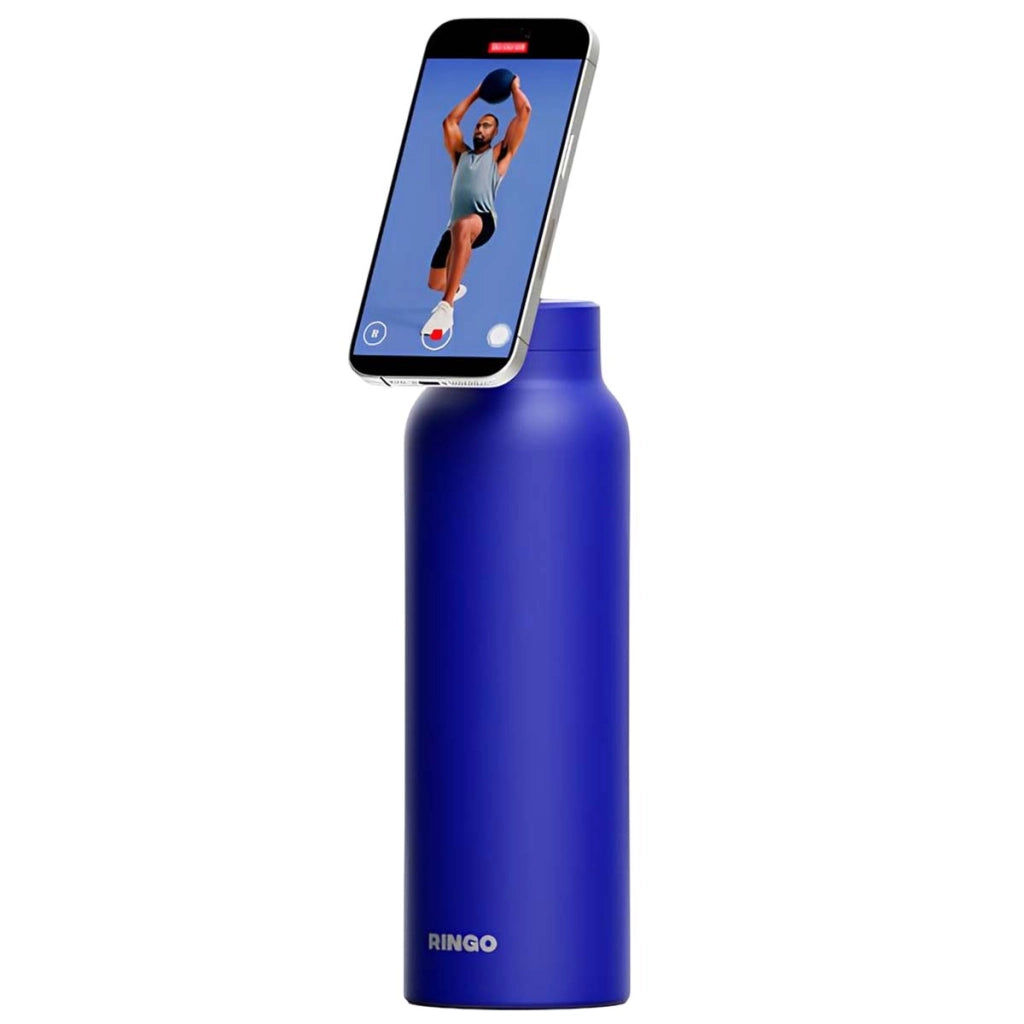 Borraccia da 710 ml con supporto magnetico per smartphone compatibile MagSafe Blu Ringo