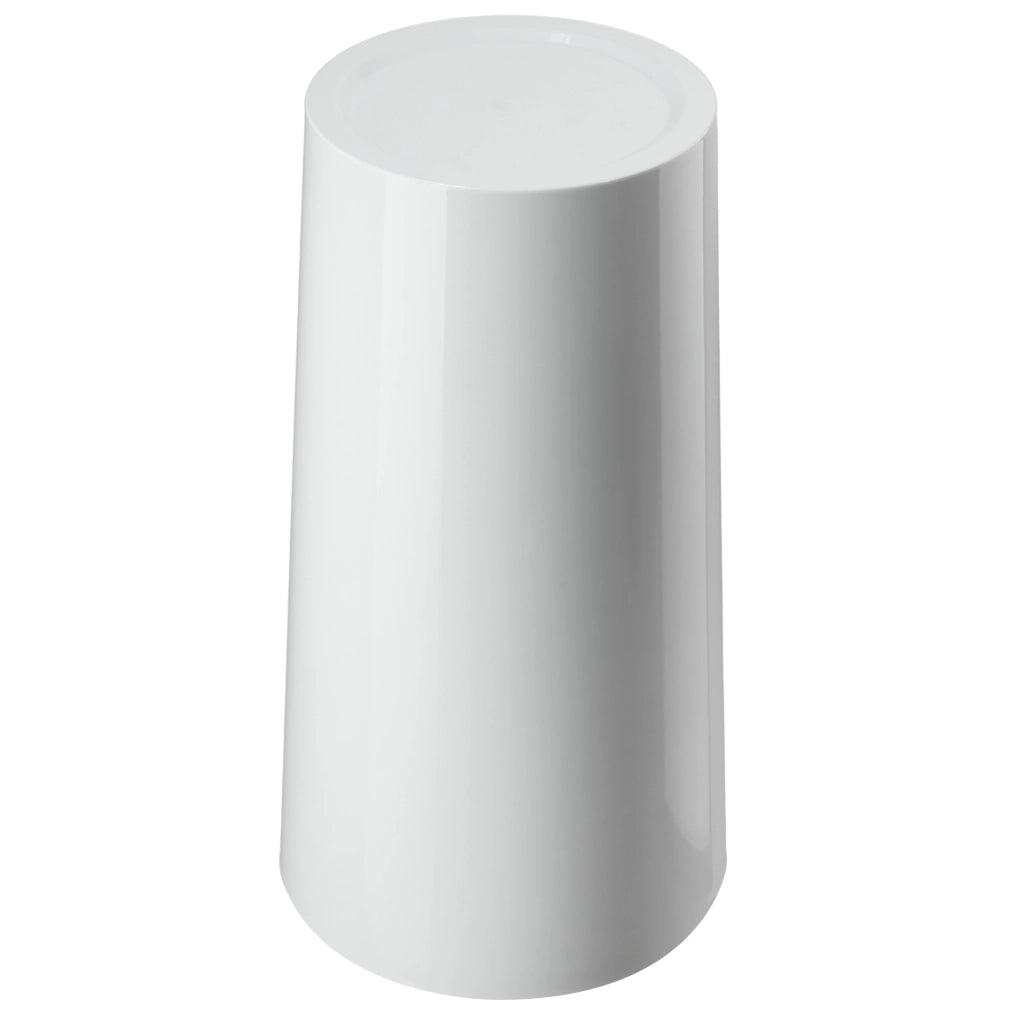 Vaso da fiori KADAX 26 cm con coperchio e inserto, in plastica bianca.