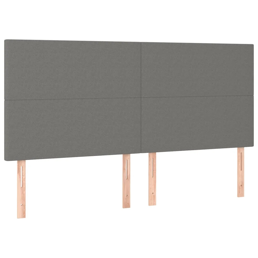 Giroletto a Molle con Materasso Grigio Scuro 200x200 cm Tessuto 3136462