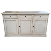 Madia credenza in legno shabby chic 3 ante bianco invecchiato 156x42x85 - Mobili 2G