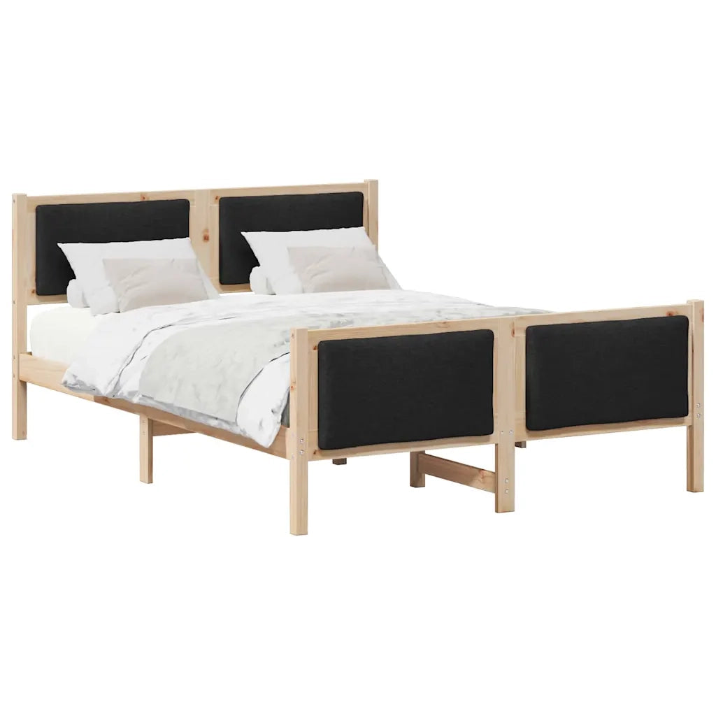 Struttura del letto con testiera Nero 140 x 190 cm Tessuto