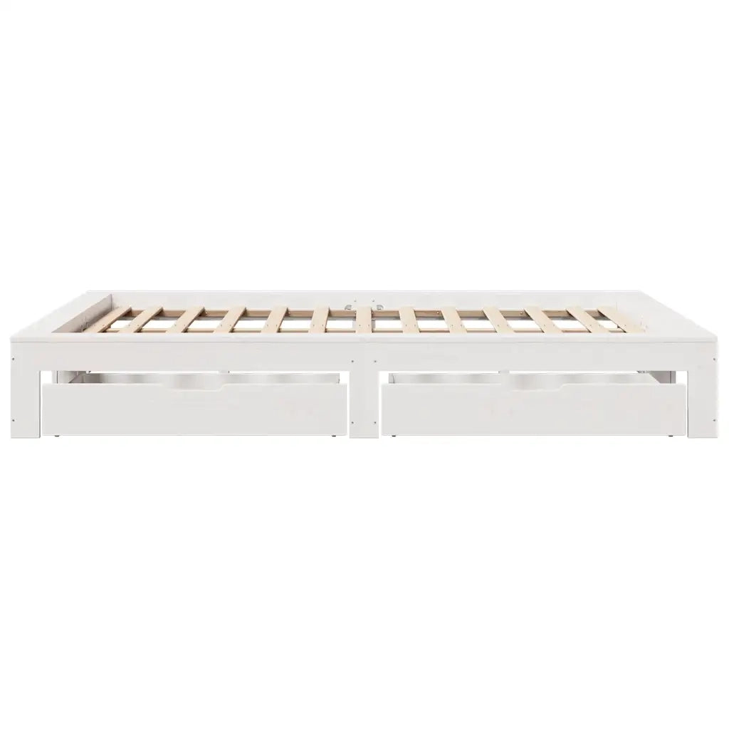 Letto senza Materasso Bianco 150x200 cm Legno Massello di Pino 3308997