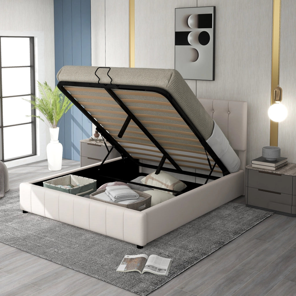 letto imbottito velluto crema 140 x 200 cm
