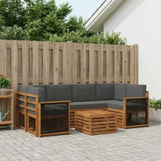 Set di divani da esterno con cuscino 7 pcs Naturale e Antracite 3384083