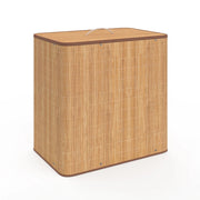 IDMarket - ALBA cesto de la ropa de bambú, 3 cubos, tejido crudo