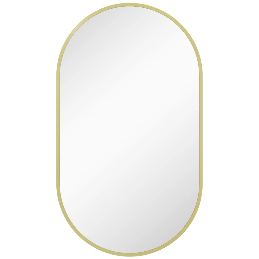 Specchio ovale da parete in alluminio ¨C Minimal ¨C dorato 40x70 cm