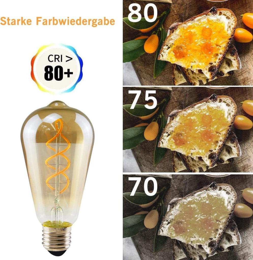 ZMH 3 lampadine Edison E27 LED 4W ST64 2200K