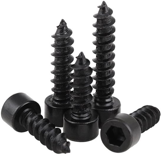 Viti a 5 x 20 mm in acciaio di carbonio - 30 pezzi - Elementi di fissaggio - Adatti per plastica/legno - Viti a sezione zeskant