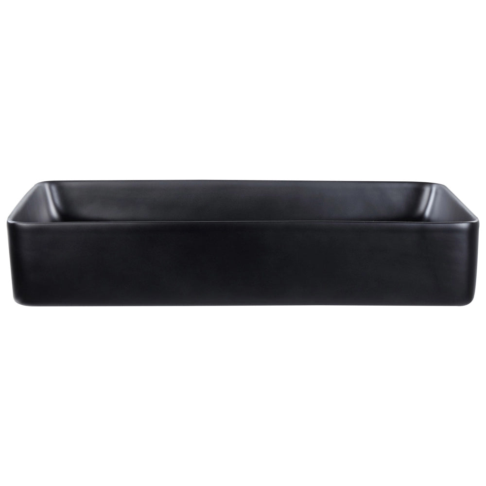 Lavabo da appoggio Nero finitura opaca Ceramica 610 x 350 mm Lavello da bagno rettangolare