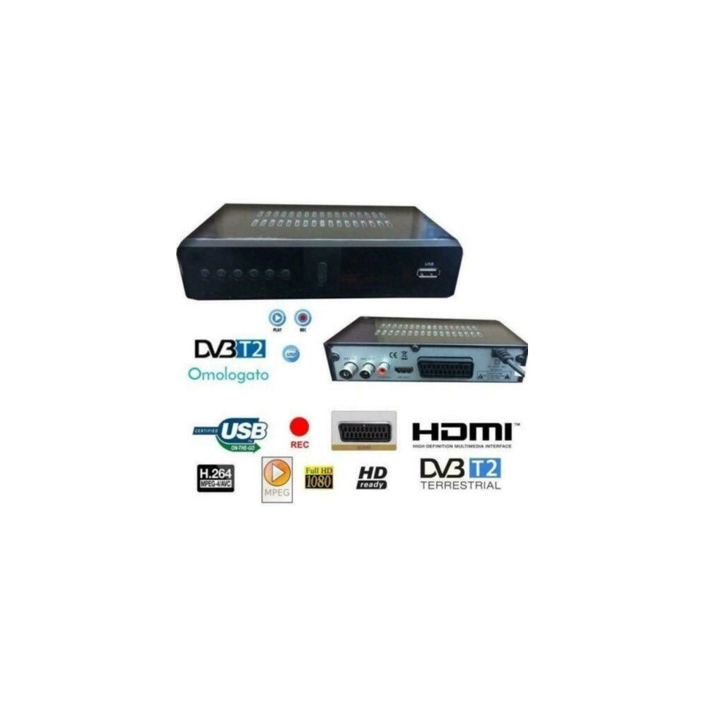 Trade Shop - Decoder Ricevitore Digitale Terrestre Dvb-t Tv Scart Hdmi Antenna 1080p Reg Pvr -