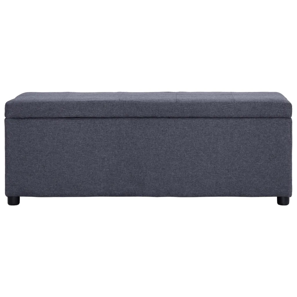 Panca con Vano Portaoggetti 116 cm Grigio Scuro in Poliestere