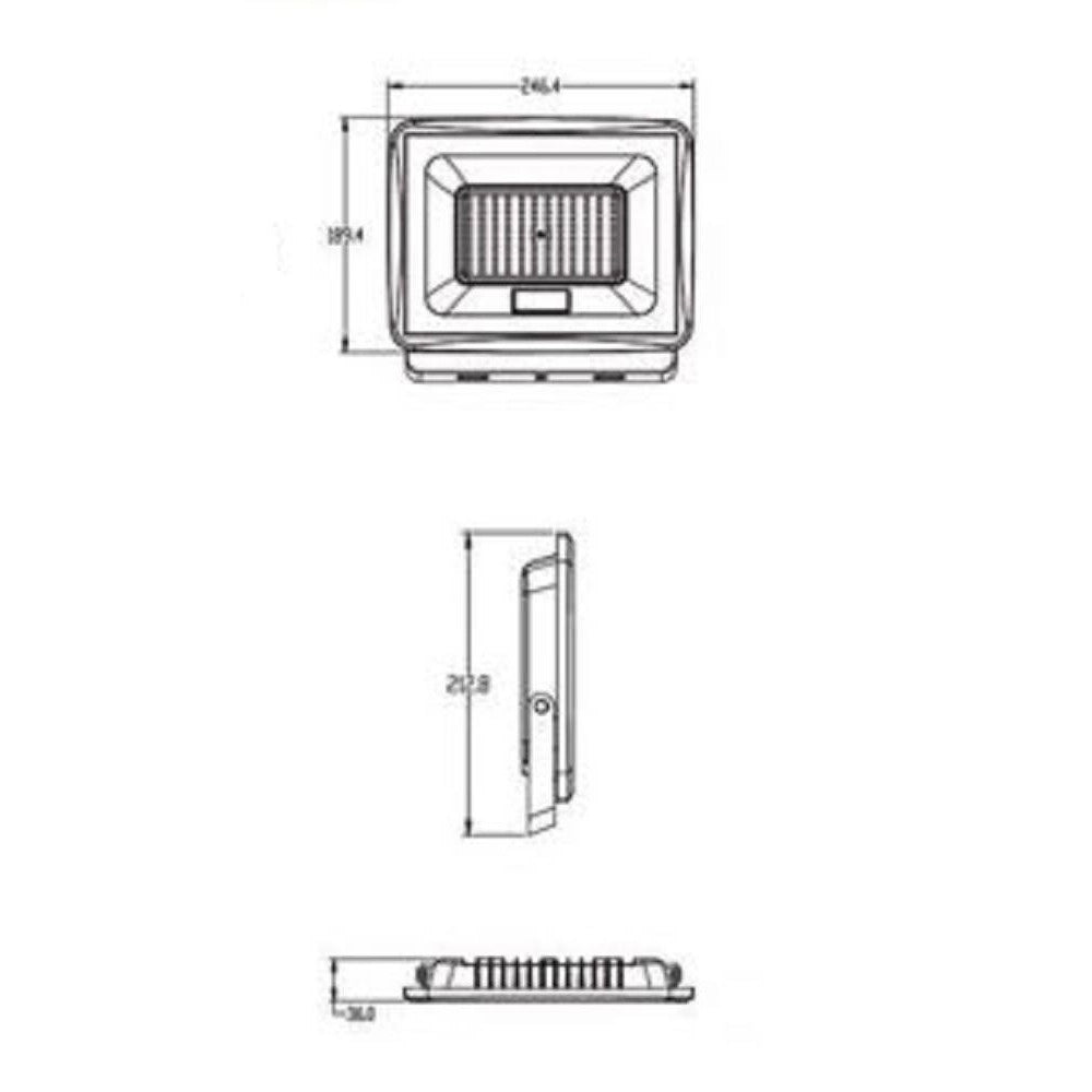 Trade Shop - Faretto Led Faro 100watt 9000lm Ip65 Nero Luce Calda Naturale Fredda Ek02-100w-n -