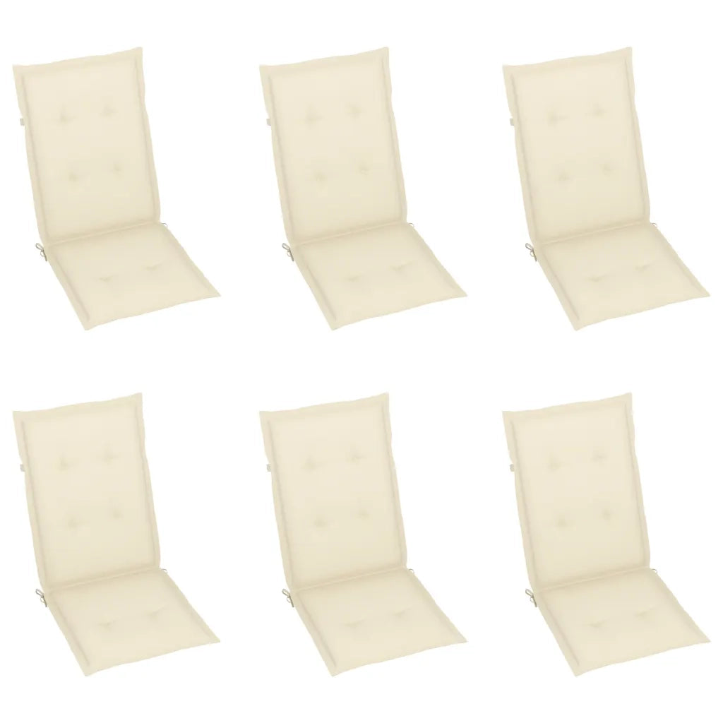 Sedie da Giardino Reclinabili 6 pz con Cuscini Massello Acacia 3065319